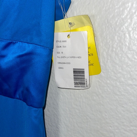 After Six Chiffon Maxi Dress in Blue Medium 8 - Picture 4 of 5